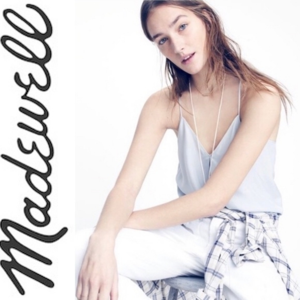 Madewell Ice Blue Silk Camisole Top